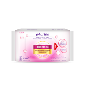 Marina Expert White & Glow Micellar Cleansing Wipes - Brightening