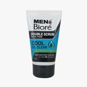KAO BIORE FACIAL FOAM MEN'S DOUBLE SCRUB COOL OIL CLEAR TUB 100g