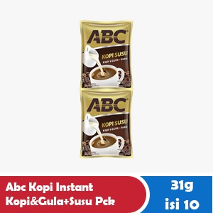 ABC COFFEE INSTANT COFFEE&SUGAR+PCK MILK 10x30g