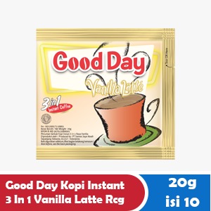 GOOD DAY KOPI INSTANT 3 IN 1 VANILLA LATTE RCG 10x20g