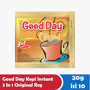 GOOD DAY KOPI INSTANT 3 IN 1 ORIGINAL RCG 10x20g