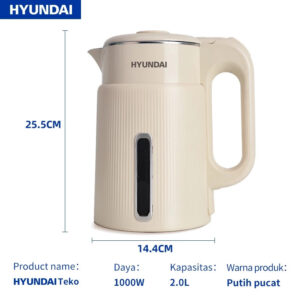 HYUNDAI electric teapot water heater 2L 304 food grade kettle material 2025 new electric teakoeh