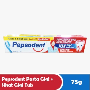 PEPSODENT TOOTHPASTE + TOOTHPASTE BRUSH 75g TUB