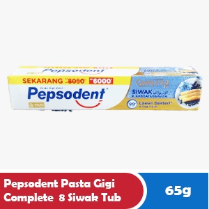 Pepsodent Complete Toothpaste with 8 Siwak Tubes 65g