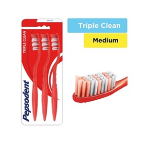 PEPSODENT TRIPLE CLEAN 3'S TOOTHPASTE BRUSH MEDIUM