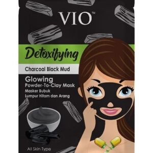 VIO PWDR TO CLAY MASK DETOXFYING CHARCOAL BLACK PCK 20g