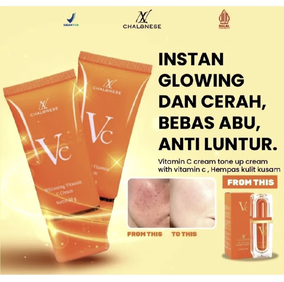 WHITENING VITAMIN C CREAM 30Gr tone up instant glowing brightening