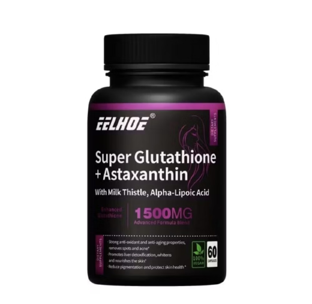 Collagen Glutathione and astraxanthin, whitens and brightens the skin, strong antioxidants and anti-aging