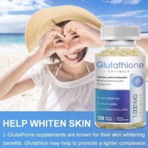 Collagen Glutathione Capsules, safe whitening booster, 1000mg, contents 120 capsules