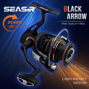 SEASIR Black Arrow Reel Pancing Spinning Power Handle 5+1BB Metal Main Gear Spool Aluminium