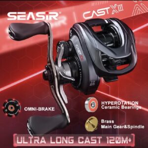 SEASIR CAST-X3 Reel Pancing Baitcasting Ultra Long Cast 120m+, Ceramic Bearing, OMNI-MAG Brake,