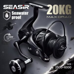 SEASIR TINGHE Spinning Fishing Reel Power Handle, Maximum Drag Power 10-20KG, Aluminum Spool