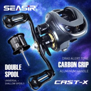SEASIR Cast-X Baitcasting Fishing Reel Dual Spool Mico Carbon Handle Baitcasting Reel