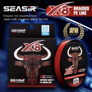 SEASIR RED 8 Strands PE Line 8 Braided Multifilament Fishing Line Japanese Quality 150 meters