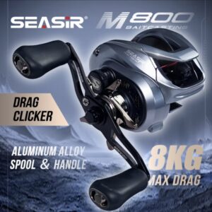 SEASIR M800 Baitcasting Fishing Reel Brass Gears Maximum Drag 8KG Gear Ratio 7.1:1