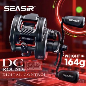 SEASIR DC-ROUND Baitcasting Fishing Reel 164g, Brass Gear, Saltwater Resistant, Long Casting Distance