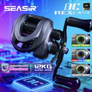 Seasir Rexcast DC Baitcasting Reel 7.3:1 | 3 Mode Digital, Long Cast, Drag 12KG, Carbon & Brass Gear, 6+...