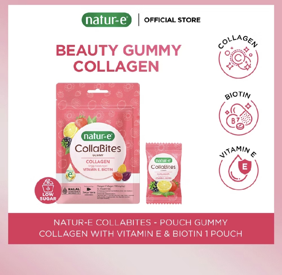 Natur-E CollaBites Gummy Collagen with Vitamin E & Biotin 1 pouch - Collagen Gummy