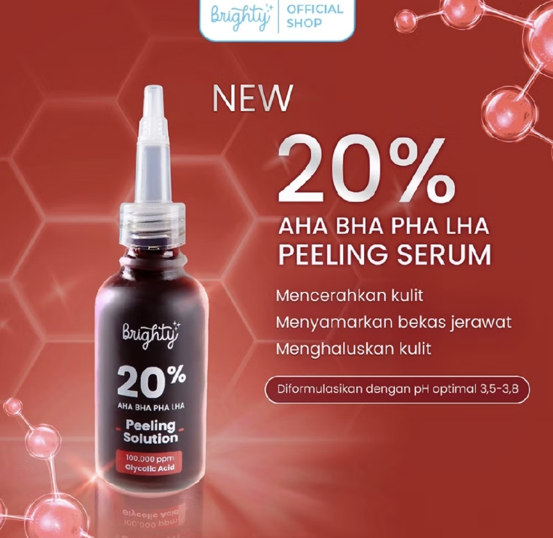 Brighty 20% AHA BHA PHA LHA Peeling Solution Skin Brightening Exfoliation Peeling Serum