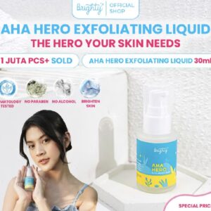Brighty Aha Hero Exfoliating Liquid Serum Brightens Underarms, Back Acne / Chest Back Acne