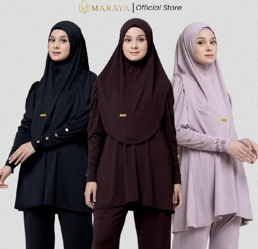 Maraya - Anissa One Set Premium Jersey Women's Hijab Suit with Semi-Cutbray Pants