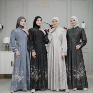 Alvara Gamis Dress for Weddings Latest 2026 Ribbon Model Eid Clothes for Nursing Women Big Size Jumbo