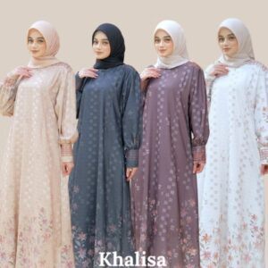 ALVARA Khalisa Silk Snowy Dress Motif Premium Big Size