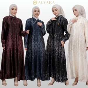 ALVARA Mall Women's Gamis Nursing Friendly Wedding Dress Ribbon Latest Model Big Size Jumbo