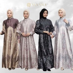 ALVARA Gamis Nadira Silk Motif Latest Model 2025 Luxury Party Dress Big Party Dress