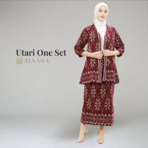 ALVARA One Set Wedding Dress for Women, Latest Gamis with Utari ALVARA Woven Batik Motif, Big Size