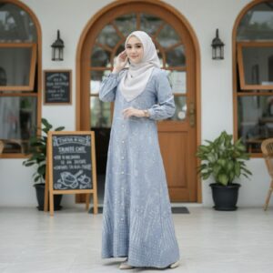 Ellin Hijab - Hasanah Gamis Maxamara Motif Luxury Dress Eid Wedding Party