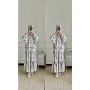 ADIBABYARA - BLOUSE SET RAYON COTTON SKIRT WITH