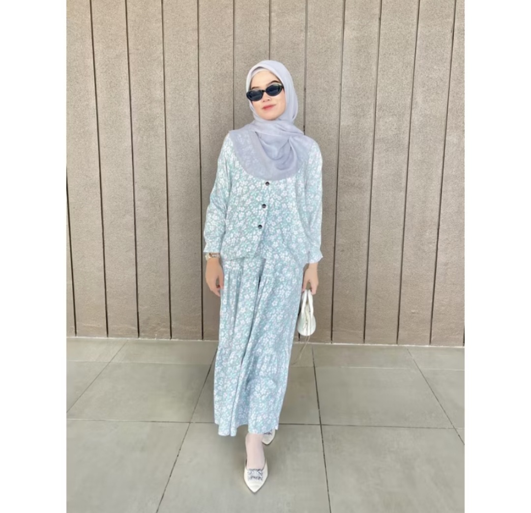 ADIBABYARA - BLOUSE SET RAYON COTTON SKIRT