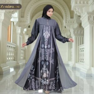 Zenira Official - Eid Gamis Yasmeen Dress for Weddings Silk Ceruty Motif Sultan Series Premium