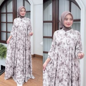 NNFASHION ~ Hanna Dress Women's gamis Rayon Silk material, cool and comfortable for everyday use, zipper motif