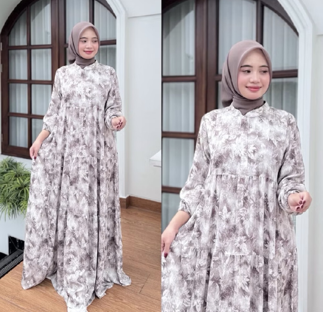 NNFASHION ~ Hanna Dress Women's gamis Rayon Silk material, cool and comfortable for everyday use, zipper motif