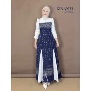Areefa - KINANTI Ethnic Woven Gamis Dress with Premium Cotton Combination for Women