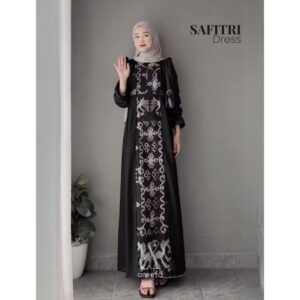 Areefa - Safitri Ethnic Woven Gamis Dress with Premium Ceruty Combination for Teenagers for Weddings