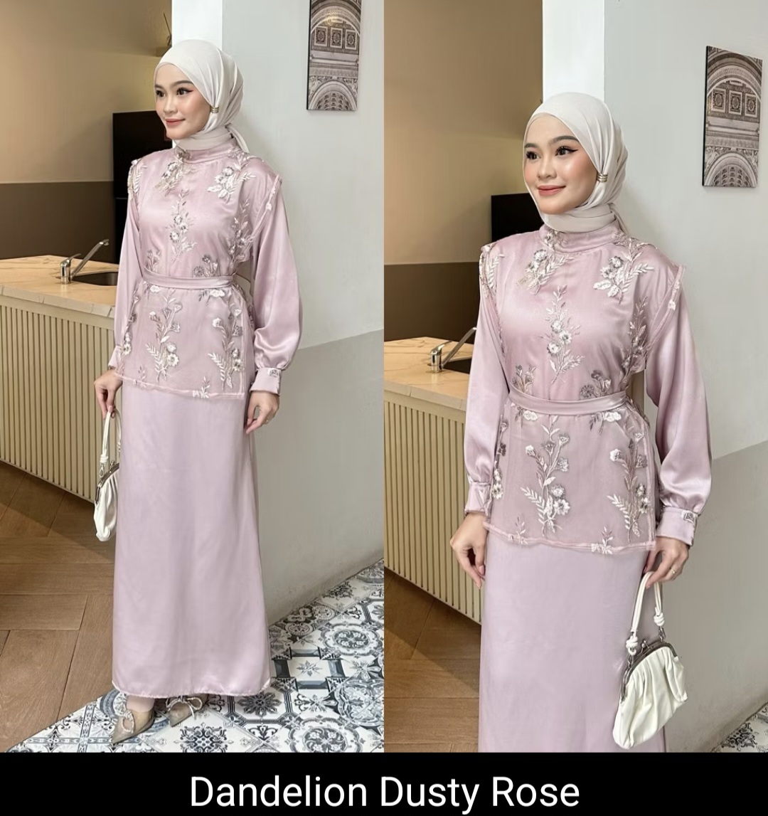 Dezhaf - Dalia Dress Satin / Dress Brukat / Dress Tile Garden /