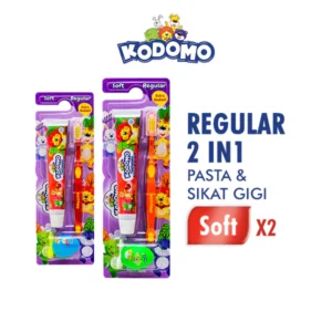 Kodomo Regular Toothbrush 2 In 1 x2