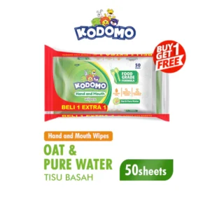 Kodomo Hand and Mouth Wet Wipes Bag Contents 50 Buy 1 Get 1 Extra