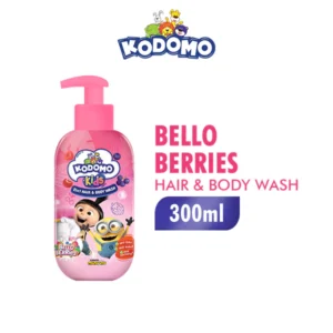 Kodomo Kids 2in1 Hair and Body Pink Bello Berries 300 ml Bottle