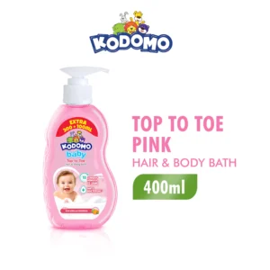 Kodomo Top To Toe Wash Pink Pump 400 ml