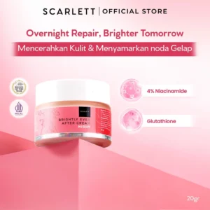 Scarlett Whitening Brightly Ever After Night Cream - Moisturizer Facial Moisturizing Cream to Brighten, Moisturize & Fade Dark Spots on