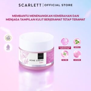Scarlett Whitening Acne Day Cream - Effective Acne Treatment and Removal Morning Cream, Treats Acne and Scars with Double Action Salicylic Acid without Irritation