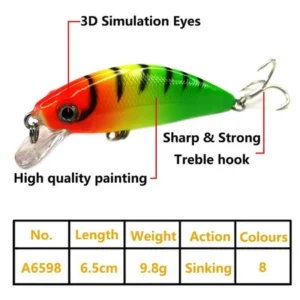 5.5cm long minnow weighing 6.5g, kesting bait for AMPALA fish