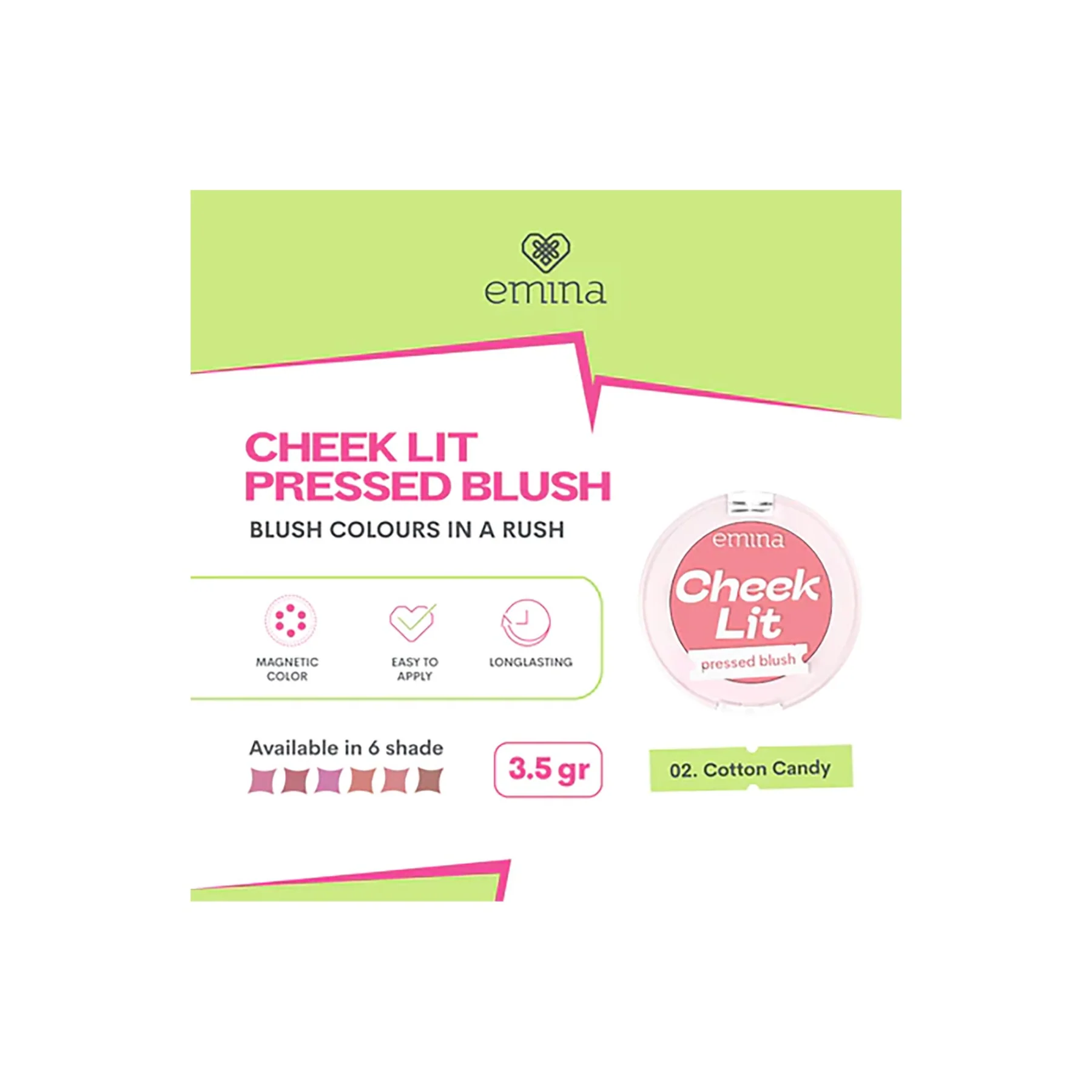 Cheeklit Pressed Blush Cotton Candy, 3.5 gr