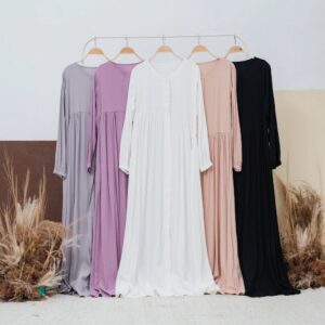 LeKhari Porly Gamis Plain Aara Basic Homedress Rayon Crinks Gamis Busui Size S-Xl