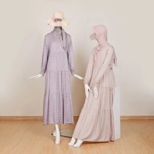 Lekhari Meydina Dress Rayon Twill Material Gamis Busui Size S - XL