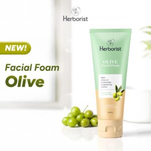 Herborist Facial Foam Olive 80g - Face Soap Moisturizes & Brightens Dry Skin